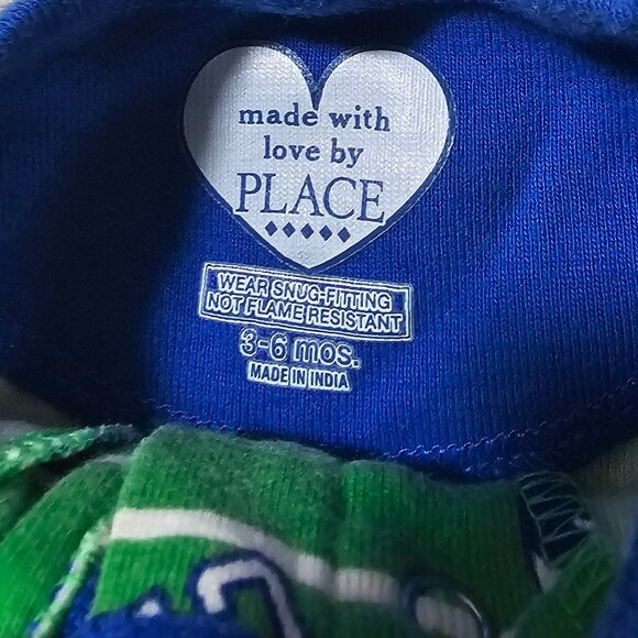 Children's Place Baby Boy Football Footed Sleeper Size 3-6 Months - Picture 2 of 3